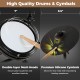 Close-up of double-layer mesh drum pad and premium silicone cymbal for the Electric Drum Set, ideal for silent practice.