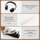 Included headphone for silent practice, easy-to-grip drumsticks, and cymbal pedals for better sound control.