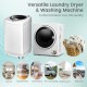 Electric laundry dryer and full-automatic washing machine combo, compact design for apartments and dorms, efficient.