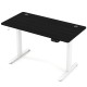 Electric standing desk in black with height adjustment, memory settings, and cable management for organized workspace.