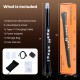 Electronic wind instrument synthesizer in black, featuring 9 touch-sensitive keys and compact design for portable music.