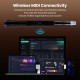 Electronic wind instrument synthesizer in black, featuring wireless MIDI connectivity and 100 tones for versatile music.