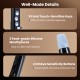 Close-up of the electronic wind instrument's touch-sensitive keys and silicone mouthpiece for easy playability.