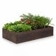 Spacious elevated wooden garden planter box with fir wood construction, ideal for growing vegetables and herbs outdoors.