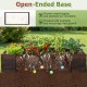 Spacious elevated wooden garden planter box with open-ended base for improved drainage and healthy root growth.