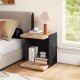 2-tier oak end table with open storage shelf, perfect for living room or bedroom, featuring a mid-century modern design.