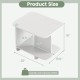 Dimensions of the white 2-tier end table set with storage shelf, ideal for living room or bedroom use.