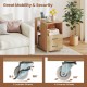 End table on wheels with built-in charging station, featuring 2 drawers and 4 swivel wheels for easy mobility.