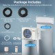 Indoor and outdoor units of the SEERXtreme 12000 BTU mini split heat pump with installation accessories included.