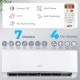Mini split heat pump with remote control, 12000 BTU, 7 modes, 4 fan speeds, and ENERGY STAR certified for efficient.