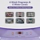 Control panel of the 8lbs portable washing machine showing 6 wash programs and 6 water levels for versatile laundry.