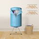 Portable ventless laundry clothes dryer in blue, featuring a foldable design and space-saving functionality for easy.