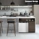 Compact single door mini upright freezer with stainless door, 1.1 cu.ft capacity, ideal for small spaces in kitchens.