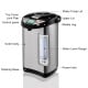 5-liter electric LCD water boiler with stainless steel body, water level gauge, and control panel for easy dispensing.