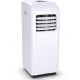 Portable air conditioner in white with 8000 BTU, featuring adjustable vents for customized airflow and easy mobility.