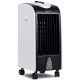 3-in-1 portable evaporative air cooler with filter knob, featuring honeycomb cooling pad and 4 caster wheels for easy.