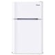Compact 3.2 cu ft. white refrigerator with adjustable shelves, crisper drawer, and separate freezer compartment for.