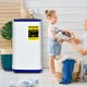 Compact 7.7 lbs fully automatic washing machine with heating function, ideal for small spaces and safe for baby clothes.