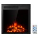Electric fireplace insert with realistic flames, 22.5 inches, features remote control and two heating settings for cozy.