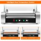 Dual temperature control knobs on the 18 Hot Dog 7 Roller Grill, featuring stainless steel construction and safety.