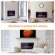 36-inch wall-mounted electric fireplace with multiple installation modes, featuring 12 flame colors and remote control.