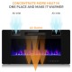 36-inch wall-mounted electric fireplace with adjustable flame colors, remote control, and two heating settings for cozy.