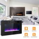 36-inch ultra-thin wall-mounted electric fireplace with realistic flame, remote control, and adjustable brightness.