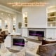 Detail of the 50-inch recessed electric fireplace's front air vent and sleek design, perfect for modern interior.