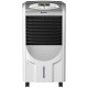 Portable air cooler fan with heater and humidifier, featuring a honeycomb cooling pad and user-friendly LED control.