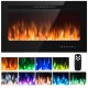 Wall-mounted 36 inch electric fireplace insert with 9 flame colors, remote control, and adjustable temperature for cozy.