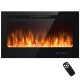 36-inch wall-mounted electric fireplace insert with realistic flames, remote control, and adjustable temperature.