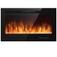 36-inch wall-mounted electric fireplace insert with realistic flames, 9 colors, and remote control for cozy heating.