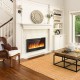 Wall-mounted 36-inch electric fireplace insert with realistic flame effects, remote control, and timer for cozy warmth.
