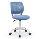 Ergonomic blue children’s study chair with adjustable height, breathable mesh, and smooth-rolling casters for easy.