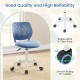 Ergonomic children study chair in blue with adjustable height, breathable mesh, and smooth-rolling casters for easy.