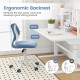 Ergonomic children study chair in blue with adjustable height, featuring breathable mesh and optimal back support for.