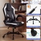 Ergonomic black office chair with 90° flip-up armrests, adjustable height, and smooth-rolling PU casters for easy.