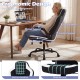 Ergonomic black office chair with flip-up armrests, built-in headrest, and waterfall seat for optimal comfort and.