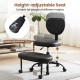 Ergonomic black office chair with height-adjustable seat and curved backrest, ideal for home office or study use.