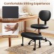 Ergonomic black office chair with height-adjustable seat, soft sponge, and smooth artificial leather for comfort.
