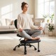 Ergonomic cross-legged office chair in black with height-adjustable seat, ideal for home office or study.