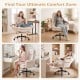 Ergonomic white office chair with retractable footrest, adjustable armrests, and full-body support for ultimate comfort.