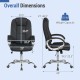 Detailed dimension chart of the ergonomic leather office chair, showcasing height, width, and weight capacity.