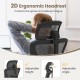 Adjustable 2D headrest of the ergonomic mesh office chair for customized comfort and spine support during work.