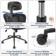 Ergonomic office chair with adjustable headrest, lumbar support, and 360° swivel wheels for flexible seating comfort.
