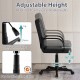 Ergonomic office chair with adjustable height, chrome armrests, and 360-degree wheels for versatile use in home or.