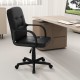 Ergonomic office chair with a padded seat and chrome armrests, designed for comfort and support in any workspace.