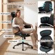 Ergonomic office chair with adjustable height, headrest, and wide backrest for optimal comfort and support in black.