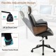 Ergonomic office chair with adjustable height, headrest, and flexible rocking backrest for home office comfort.