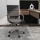 Gray ergonomic office desk chair with adjustable height and rocking backrest, designed for comfort and support in any.